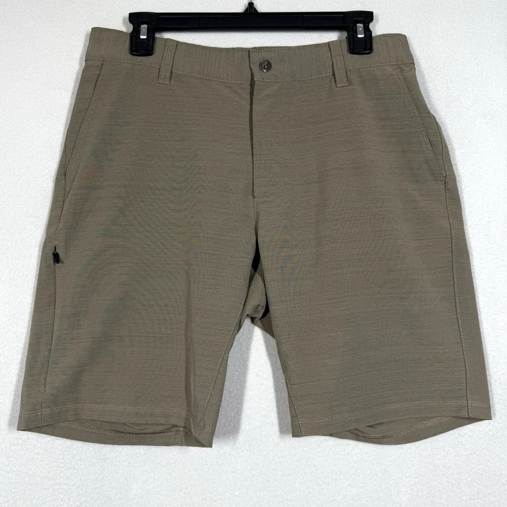 Bylt Kinetic Shorts Mens Medium Taupe Performance‎ Athletic Golf Hiking Chino